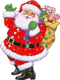 Анимированная открытка Дед Мороз папай Ноэль гиф