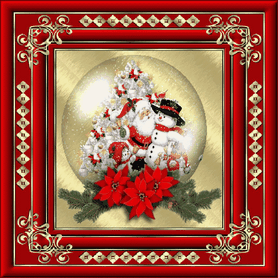 Анимированная открытка Снеговик Бог благословит вас