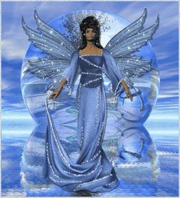 Анимированная открытка Девушка с крыльями