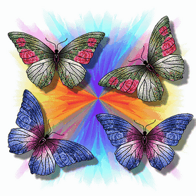 Анимированная открытка 4 бабочки анимированные бабочки