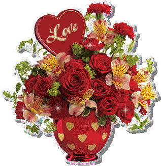 Анимированная открытка Love День Святого Валентина цветы