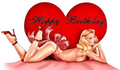 Анимированная открытка Happy birthday днем рождения девушка