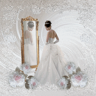 Анимированная открытка Девушка девушка в свадебном платье