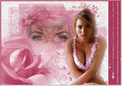 Анимированная открытка Девушка в розовом