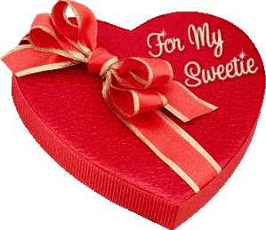 Анимированная открытка For My Sweetie коробка конфет сердечко
