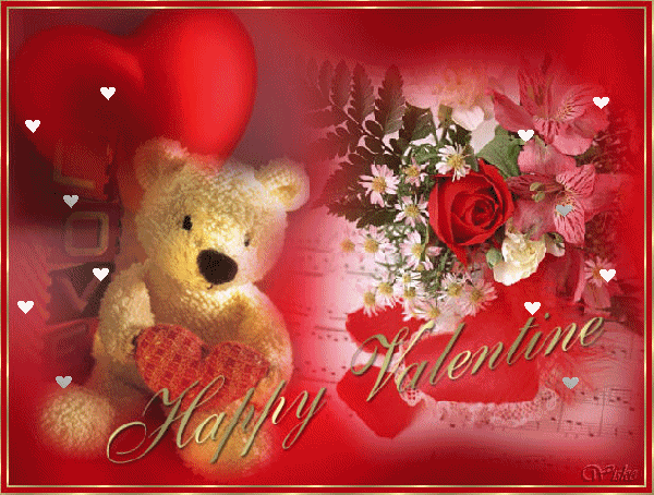 Анимированная открытка Happy Valentine