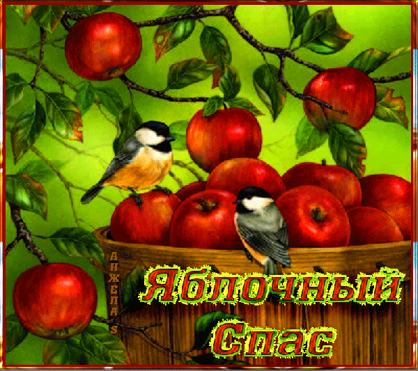Анимированная открытка Яблочный Спас