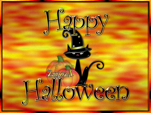 Анимированная открытка Счастливого Хэллоуина