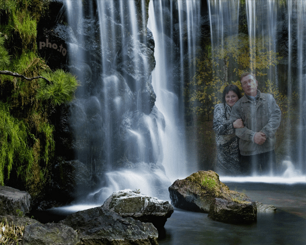 Анимированная открытка Водопад пейзажи, водопады