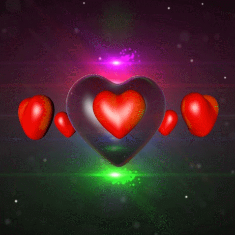 Анимированная открытка Сердца