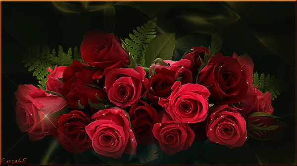 Анимированная открытка Розы