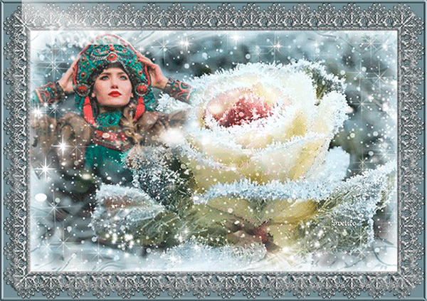 Анимированная открытка Красавице зиме привет
