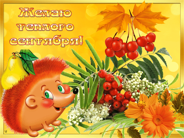 Анимированная открытка Желаю теплого сентября!
