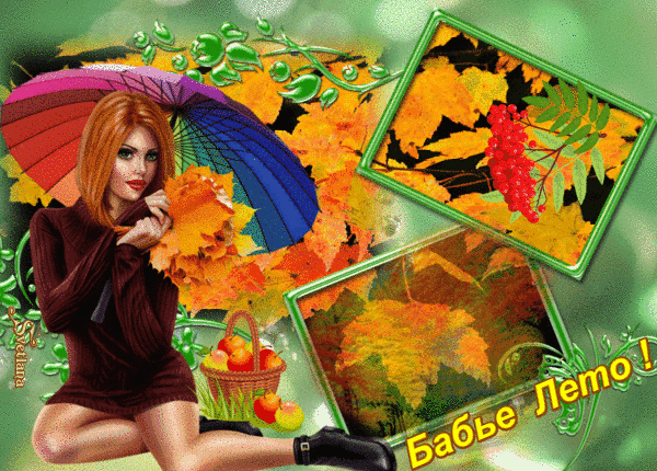 Анимированная открытка Бабье лето!