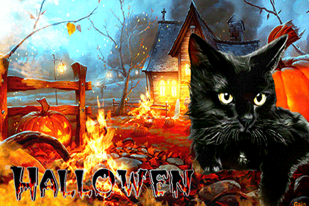 Анимированная открытка hallowen