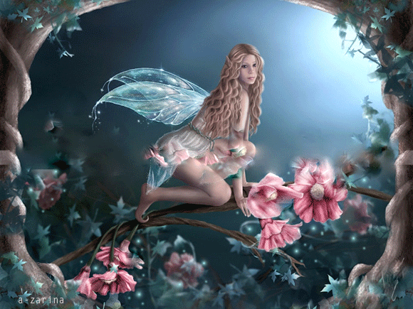 Анимированная открытка Сказочная фея