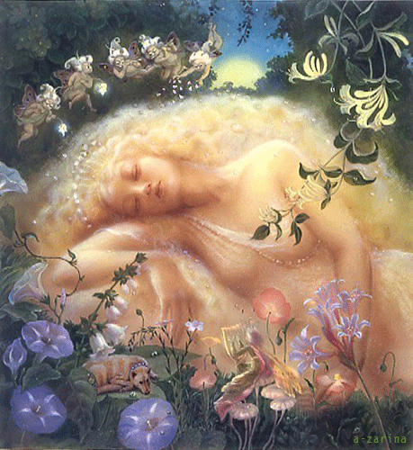 Анимированная открытка Спящая красавица