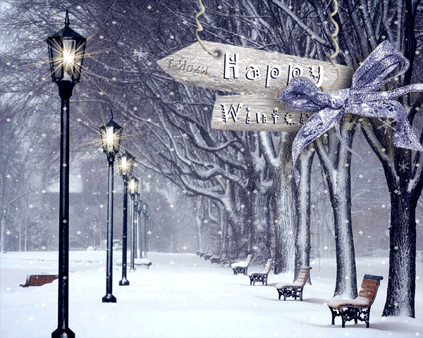 Анимированная открытка Happy Winter