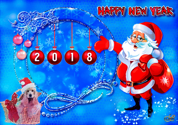 Анимированная открытка Happy New Year 2018