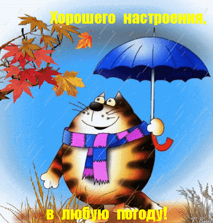 Анимированная открытка Хорошего настроения, в любую погоду!