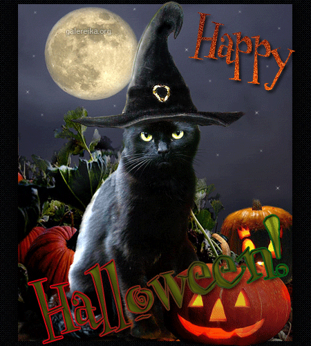 Анимированная открытка Счастливого хэллоуина
