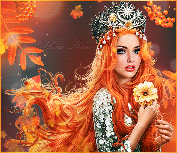 Анимированная открытка Autumn Queen