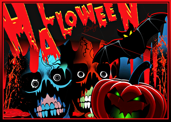 Анимированная открытка Хеллоуин