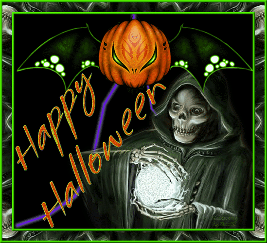 Анимированная открытка С праздником Хэллоуина!