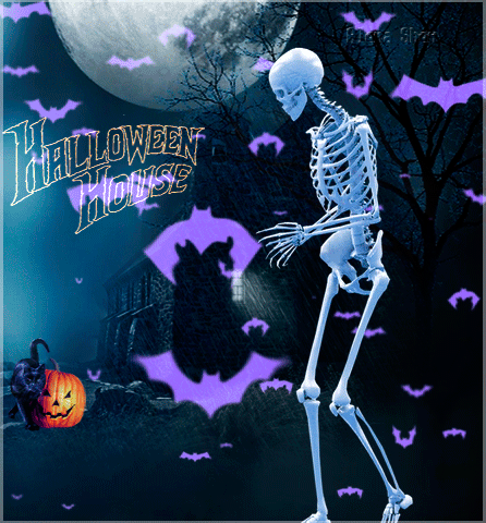 Анимированная открытка Halloween House