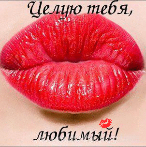 Анимированная открытка Поцелуй для любимого