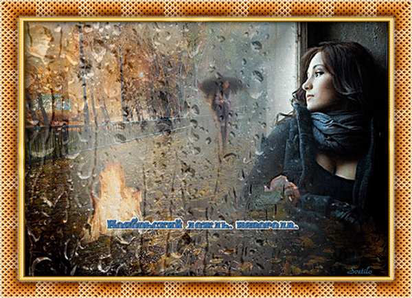 Анимированная открытка Ноябрьский дождь и непогода