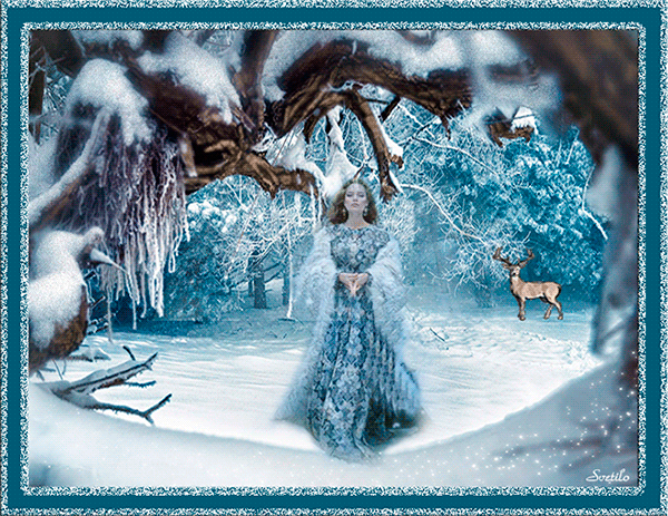 Анимированная открытка Вот и зима