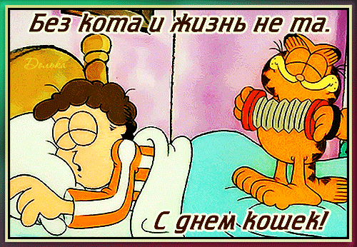 Анимированная открытка С ДНЕМ Кошек!