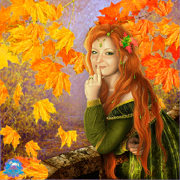 Анимированная открытка Осень за окном осень