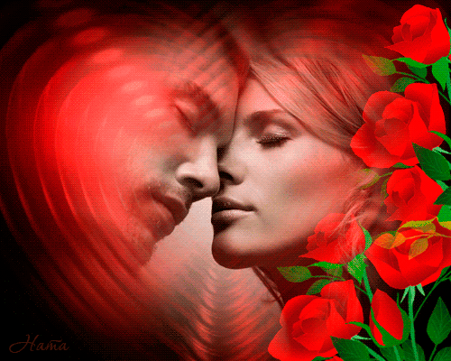 Анимированная открытка Розы пара секс