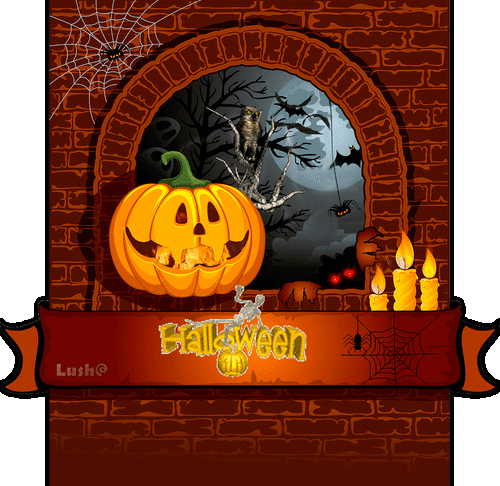 Анимированная открытка Halloween