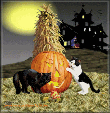 Анимированная открытка Хэллоуин хэллоуин анимации