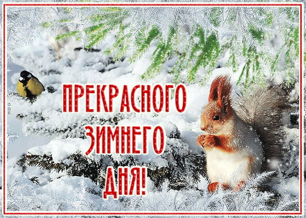 Анимированная открытка Прекрасного зимнего дня