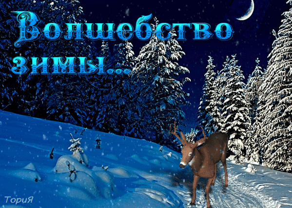 Анимированная открытка Волшебство зимы