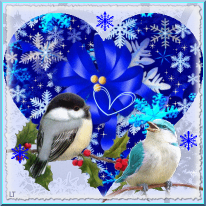 Анимированная открытка Птички Новым Годом