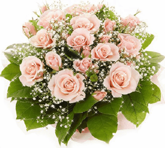 Анимированная открытка Букет роз букеты цветов