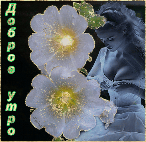 Анимированная открытка Доброе утро цветок