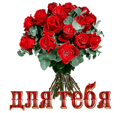 Анимированная открытка Для тебя букет 15 роз
