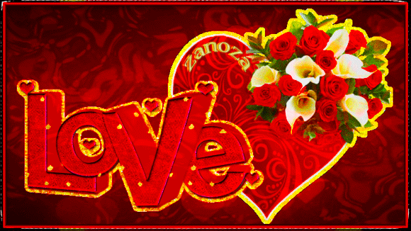 Анимированная открытка LoVe красные сердечки