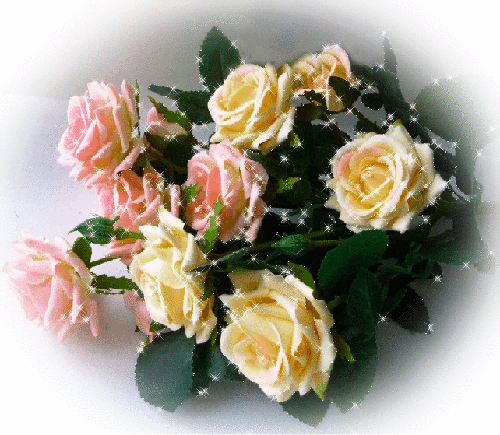 Анимированная открытка Букет роз цветок