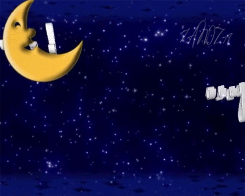 Анимированная открытка Сладких снов небо
