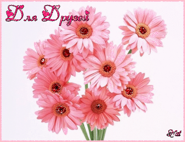 Анимированная открытка Для друзей цветы к 8 марта