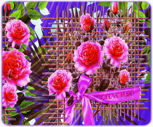 Анимированная открытка Спасибо цветок