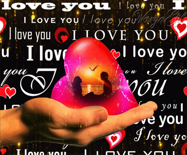 Анимированная открытка I Love you