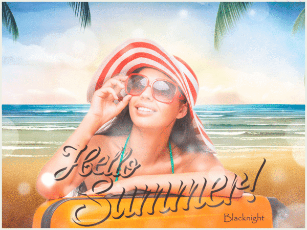 Анимированная открытка Hello Summer! лето